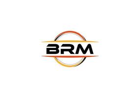 BRM letter royalty ellipse shape logo. BRM brush art logo. BRM logo for a company, business, and commercial use. vector