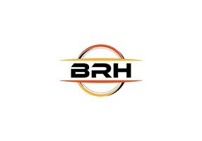 BRH letter royalty ellipse shape logo. BRH brush art logo. BRH logo for a company, business, and commercial use. vector