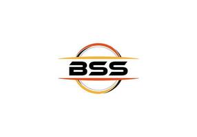 BSS letter royalty ellipse shape logo. BSS brush art logo. BSS logo for a company, business, and commercial use. vector