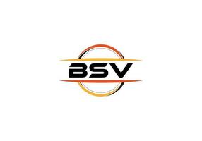 BSV letter royalty ellipse shape logo. BSV brush art logo. BSV logo for a company, business, and commercial use. vector