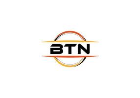 btn letra realeza elipse forma logo. btn cepillo Arte logo. btn logo para un compañía, negocio, y comercial usar. vector