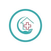 hogar cuidado logo plantilla, médico hogar logo vector