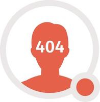 Faceless male silhouette vector empty state avatar icon. Businessman. Editable 404 not found persona for UX, UI design. Cartoon profile picture with red dot. Colorful website, mobile error user badge