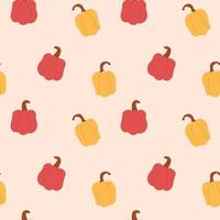 Vector pattern with bell pepper. Vegetables.