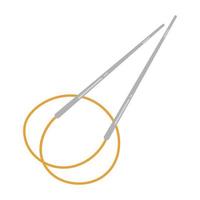 Vector metal circular needles. Cozy crafting hobby. Knitting. Knitting needles in flat design.