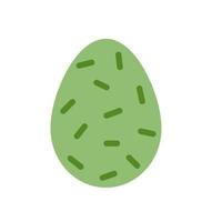 Vector cute easter green egg. Colorful clipart.