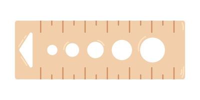 Vector woolen swatch ruler and needle gauge tool. Knitting tool in flat design.