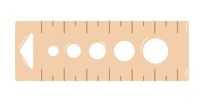 Vector woolen swatch ruler and needle gauge tool. Knitting tool in flat design.