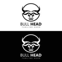 Bull Head Logo, Farm Animal Vector, Livestock Illustration, Company Brand Icon vector