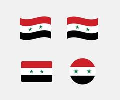 Set of Syria flags icon. Set of Syria waving flag vector illustration.