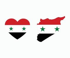 Syria vector button flag. Vector map and flag of Syria