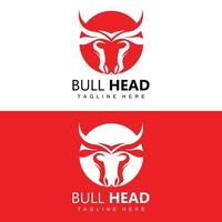 Bull Head Logo, Farm Animal Vector, Livestock Illustration, Company Brand Icon vector