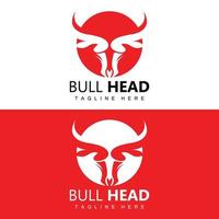 Bull Head Logo, Farm Animal Vector, Livestock Illustration, Company Brand Icon vector