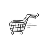 Shopping trolley vector isolated on the white background