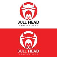 Bull Head Logo, Farm Animal Vector, Livestock Illustration, Company Brand Icon vector