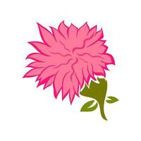 Beautiful pink flower on the white background vector