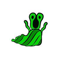 Funny alien out from his shell vector