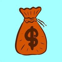 One sack money cartoon illustration vector