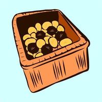 A basket full of potatoes vector