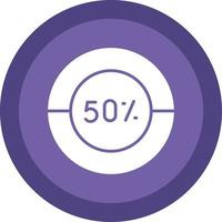 Half Pie Chart Vector Icon Design