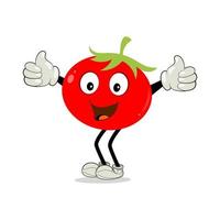 Tomato character, cartoon tomato with many expression, hand and leg. Cartoon funny character with many expressions vector