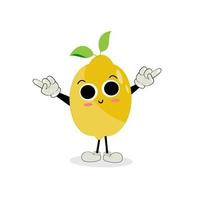 Lemon character design. Vector Illustration Flat Lemon Cute Character expression emotion collection set, minimal style, Raw materials fresh fruit, Mascot product