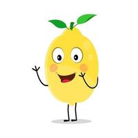 Lemon character design. Vector Illustration Flat Lemon Cute Character expression emotion collection set, minimal style, Raw materials fresh fruit, Mascot product