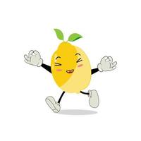 Lemon character design. Vector Illustration Flat Lemon Cute Character expression emotion collection set, minimal style, Raw materials fresh fruit, Mascot product