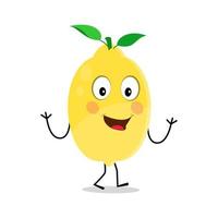 Lemon character design. Vector Illustration Flat Lemon Cute Character expression emotion collection set, minimal style, Raw materials fresh fruit, Mascot product