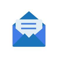 Letter envelope with paper document vector illustration. Closed, open with a message e-mail envelopes. Set mailbox vector icons in flat style. Email Envelope Icon