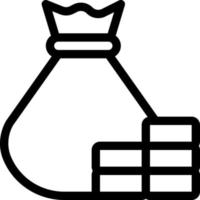 ilustración de vector de bolsa de dinero en un fondo. símbolos de calidad premium. iconos vectoriales para concepto y diseño gráfico.