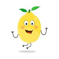 Lemon character design. Vector Illustration Flat Lemon Cute Character expression emotion collection set, minimal style, Raw materials fresh fruit, Mascot product