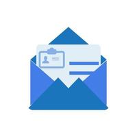 Letter envelope with paper document vector illustration. Closed, open with a message e-mail envelopes. Set mailbox vector icons in flat style. Email Envelope Icon