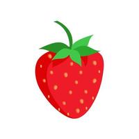 Strawberry fruit vector. Cartoon bright natural strawberrys isolated on white. Vector illustration of fresh farm organic berry used for magazine, book, poster, menu cover, web pages.