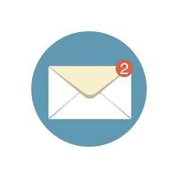 Letter envelope with paper document vector illustration. Closed, open with a message e-mail envelopes. Set mailbox vector icons in flat style. Email Envelope Icon