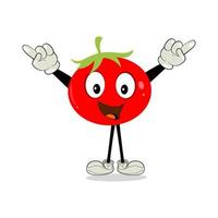 Tomato character, cartoon tomato with many expression, hand and leg. Cartoon funny character with many expressions vector