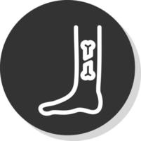Broken Leg Vector Icon Design