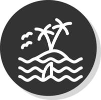 Island Landscape Vector Icon Design