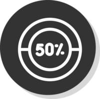 Half Pie Chart Vector Icon Design
