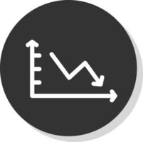 Declining Line Graph Vector Icon Design