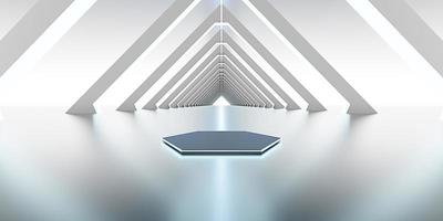 hyperloop cyberspace pipe sci fi corridor neon light laser tunnel techno technology hi tech digital glow tunnel 3d illustration photo