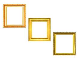 Set of golden vintage frame isolated on black background photo