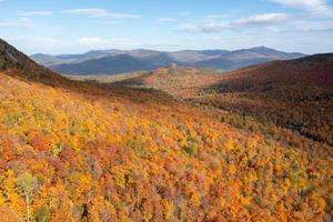 Peak fall foliage in Keene, New York by Cascade Lake. photo