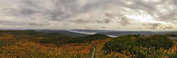 Peak foilage on the summit of Prospect Mountain in Lake George, New York. photo