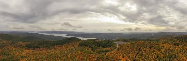 Peak foilage on the summit of Prospect Mountain in Lake George, New York. photo