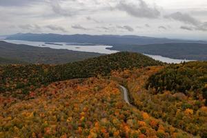 Peak foilage on the summit of Prospect Mountain in Lake George, New York. photo