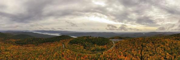 Peak foilage on the summit of Prospect Mountain in Lake George, New York. photo