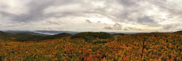 Peak foilage on the summit of Prospect Mountain in Lake George, New York. photo