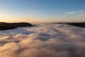 Panoramic view of the bay in Lake George, New York at dawn. photo