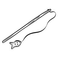 Pet toy. Fishing rod for playing with a cat. vector